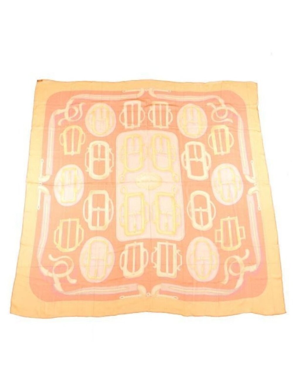 Hermes Carre Geant Silk Muslin Bouclerie D'attelage Scarf
